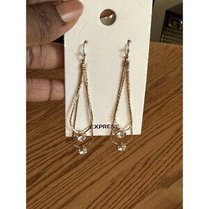 Express  Gold Toned Chandelier Crystal Drop  Earings